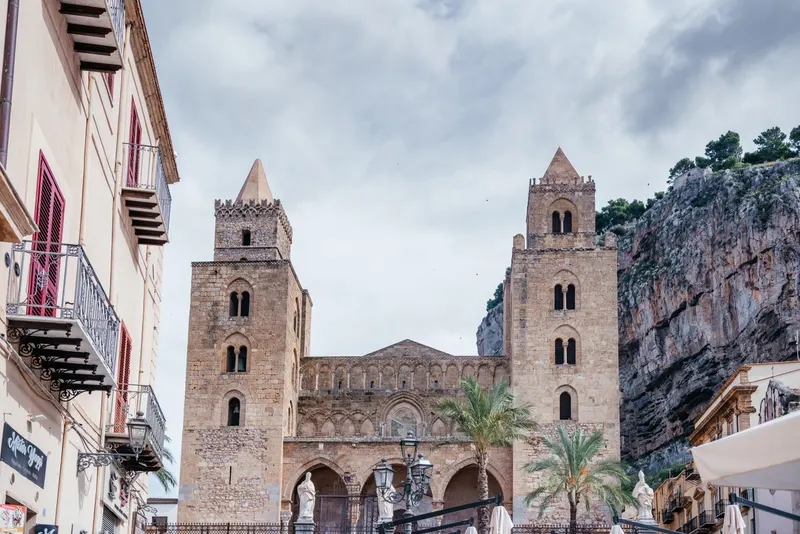 The twin Norman towers of Cefalù cathedral