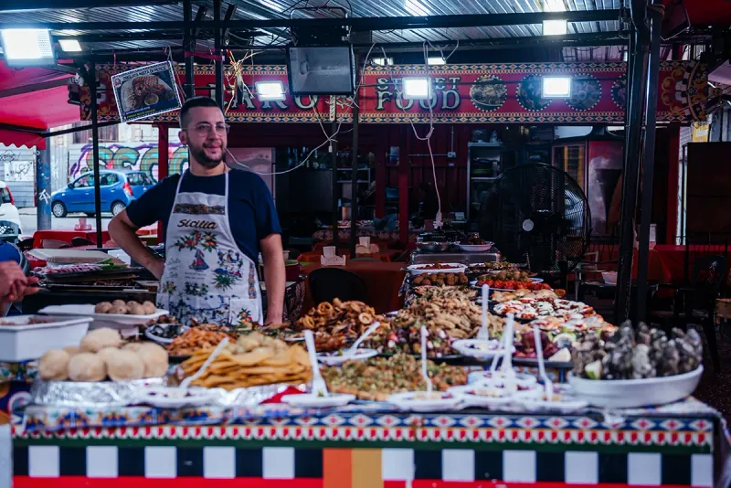 A Palermo street market — one of the highlights of a guided walking tour of the old town